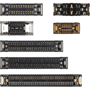 7 Pcs for iPhone 13 B Type Motherboard Socket Kits Include Wide Angle Telephoto Camera Connector Part Charging Port Battery Replacement SIM LCD Touch Receptacle