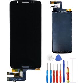 شاشة LCD تعمل باللمس متوافقة مع مجموعة شاشة اللمس Motorola Moto G6 مقاس 5.7 بوصة XT1925 (أسود) + لاصق وأدوات