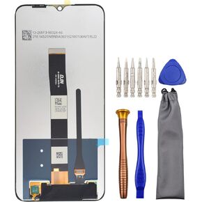 Complete Screen LCD Digitizer Touch Assembly Replacement for Xiaomi Redmi 9A Redmi 9C Redmi 10A with Tool Kit Black 6.53"