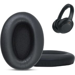 Replacement Ear Pad WH1000XM3 Compatible with Sony WH-1000XM3 Over-Ear Headphones, XM3 Earpad Cushions Added Thickness with Protein Leather, Noise Isolation Memory Foam (Black)