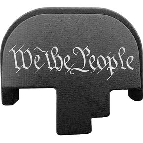 BASTION Laser Engraved Rear Butt Cover Back Plate for Smith & Wesson M&P M2.0 9mm/.40 Cal/45 ACP Full Size ONLY - We The People Txt