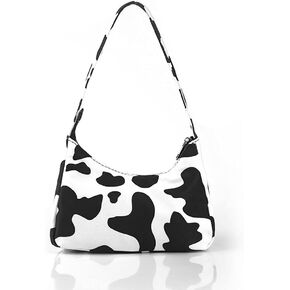 Women Cow Print Shoulder Bag Clutch Purse Underarm Handbag Satchel Zipper Tote Bag Purse
