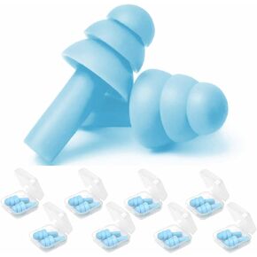 Ear Plugs for Sleeping, 8 Pairs Reusable Earplugs for Sleeping Noise Cancelling Waterproof Noise Reduction Earplugs for Sleeping, Swimming, Snoring, Concerts, Work, Noisy Places