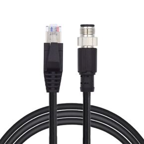 xiwai M12 4Pin D-coded Type-D Male to RJ45 Male Cat5e IP67 Patch Cord LAN Ethernet Network Industrial Applications Cable 1m/3.3ft