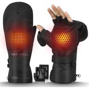 Heated Mittens Gloves, Rechargeable Heated Hunting Gloves for Men Women Waterproof Ski Gloves for Winter Outdoor Work Raynaud Skiing Snowboarding Hiking Fishing Camping