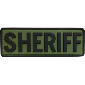 Big PVC Rubber Sheriff Patch 6x2 inches with Hook Back for Tactical Vest Hat Cap Uniform Clothing Jacket