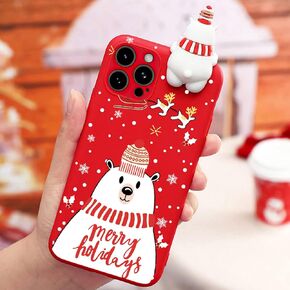 Christmas Case for iPhone XR Phone Case, Silicone Phone Case Protective Back Cover Gifts for Christmas Teen Girl Gifts Women Stocking Stuffers for Adults, Cartoon 3D Santa Claus