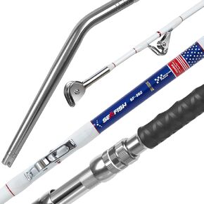 Trolling Rod Saltwater Offshore Big Game Fishing Rod Conventional Boat Rod with Roller Guides