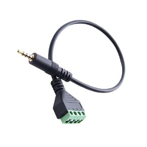 3.5mm Speaker Wire Adapter, 1/8 Inch TRRS Stereo Solderless Screw Terminal Speaker Wire Headphone Patch Cord