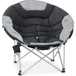 MADOG Camping Chairs Padded Round Lightweight Folding Compact Backpacking Chair Outdoor Foldable Chair with Carry Bag for Outside Picnic Sunset Beach Travel, Capacity 250lbs