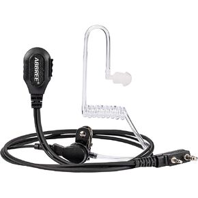 ABBREE Original Air Acoustic Tube Walkie Talkie Earpiece 2-Pin Detachable Two Way Radio Headset For UV-5R BF-F8HP 5RM UV-21R UV-5G Plus GM-15PRO GM-5RH K5PLUS AR-152 TIDRADIO TD-H3 8 Quansheng UV-K5 8