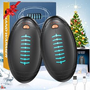 Hand Warmers Rechargeable, 2 Pack Temperature Electric Portable Heater Football Shape Hand Warmer, Quick Charge Portable Hand Warmer Gift for Christmas Outdoors, Hunting, Golf, Camping
