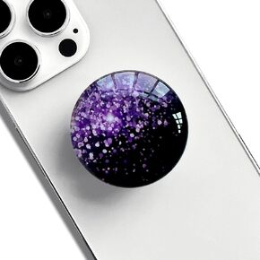 Clear Crystal Glitter Collapsible Expandiing Moblile Phone Grip Stand Holder for Smartphones and Tablets Cell Phone Accessory (Dark Night Purple)