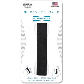 LOVEHANDLE Tablet/XL Grip for Most Tablets and Large Smartphones, Black Elastic Strap Finger Grip with White Base, LHT-01-White