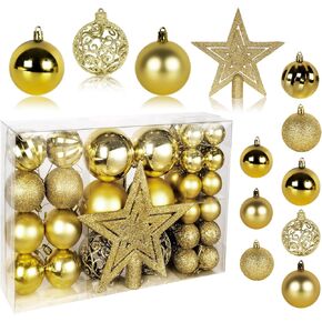 30PCS Christmas Balls Ornaments Set,2.4" (6cm) Shatterproof Plastic Ornaments,6 Unique Designs, Shatterproof Tree Pendant with Silver Rope, Ideal for Holiday & Party Decoration, Blue & White