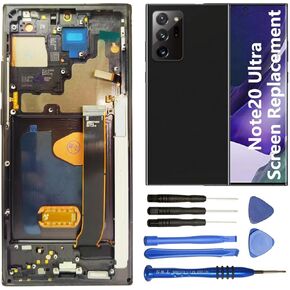 Screen Replacement for Samsung Galaxy Note20 Ultra 5G SM-N986 N986B N986U 6.9 Inch with Frame and Back Cover Display Touch Digitizer Assembly (Black)