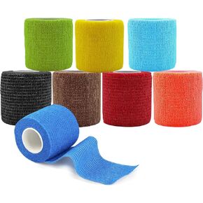 15 Pack Self Adhesive Bandage Wrap 2 Inch x 5 Yards Non-Woven Bandage,Vet Wrap Breathable Elastic Self-Adherent Cohesive Wrap for Stretch Athletic, Sports, Wrist, Ankle (Mix)