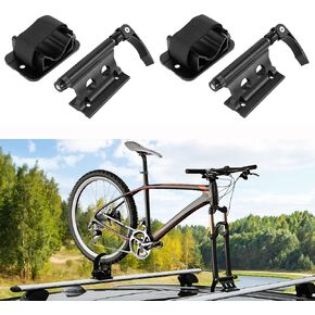 AUXMART Bike Fork Mount Universal Bike Block Fork Mount for 9mmx100mm, 2 Sets CNC Aluminum Quick-Release Fork Mount Bike Roof Rack Carrier Holders Brackets (Red)