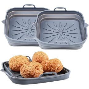 Air Fryer Silicone Liners | KOOSTONE Silicone Air Fryer Liners | Silicone Pot Baking Tray | 8 Inch Fits 3.6-7 QT Air Fryer | Reusable Air Fryer Accessories (3 PCS)