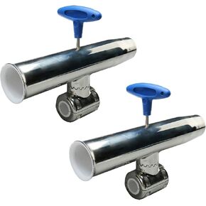 2 Pack Fishing Rod Holder for Rails 0.81" and 0.95" Stainless Steel Adjustable Rod Holder (2)