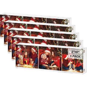Boxalls 8x8 Acrylic Picture Frame, Clear Frameless 8x8 Inches Photo Frames with Magnetic, Double Sided Transparent Desktop Frame