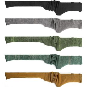 GUGULUZA Extra-Thick Gun Socks for Rifles with Scope, 5-Pack Silicone-Treated Knit Rifle Gun Sock Gun Sleeve for Storage, Anti-Rust, Drawstring Closure, Mixed Color