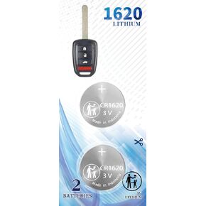 Replacement for Honda Key Fob Battery,OEM Original CR1620 Key Fob Battery fits Accord Civic Crosstour Fit (FCC ID: MLBHLIK6-1TA 1T and P/N’s: 35118-T2A-A60, TY4-A00)