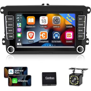 Android 13 Car Radio for VW Passat Jetta Seat Golf Skoda Polo Touran, [1G+32GB] 7 inch Touch Screen Volkswagen Stereo with Wired&Wireless CarPlay Android Auto Bluetooth GPS WiFi FM+Backup Camera