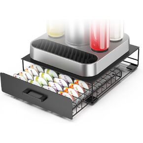 Storage Drawer for Bartesian Capsules, Stackable Cocktail Pod Holder for Bartesian Cocktail Machine Compatible with Bev by BLACK+DECKER Cocktail Machine - Black/40 Pods Capacity