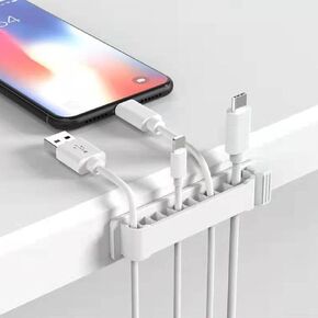 White Cable Clips,Self-Adhesive Cable Storage Buckle,Adhesive Cord Holders,Desktop Data Cable Organizer Holder for Home Office, Wire Organizer Clips Holder Accessories and Supplies