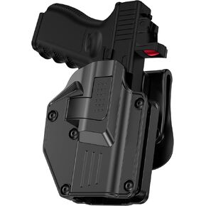 Versatile Gun Holster with Paddle, Fit Most Popular Full Size & Compact Semi-Automatic Pistols, Fit with Springfield Echelon/Sig P365 X Macro/Glock 17 19/CZ/S&W M&P Shield/Ruger/1911/Taurus/HK Handgun