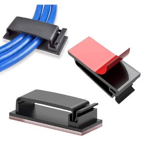 24Pcs Self Adhesive Cable Management Clips, Cable Organizers Wire Clips Cord Holder for TV PC Ethernet Cable Under Desk Home Office Outdoor in Kuwait