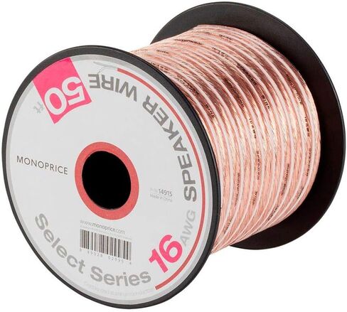 Monoprice Speaker Wire - 100 Feet With A Color Coded Conductor, 16AWG, Durable Plastic Jacket - Select Series in Saudi Arabia