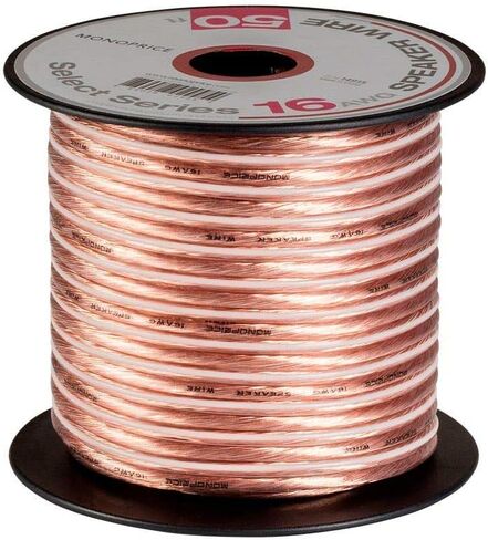 Monoprice Speaker Wire - 100 Feet With A Color Coded Conductor, 16AWG, Durable Plastic Jacket - Select Series in Saudi Arabia