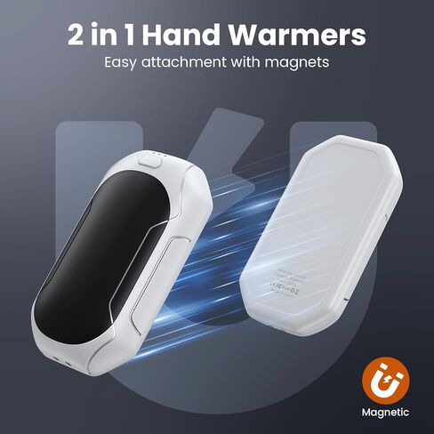 Rechargeable Hand Warmers 2 Pack, Electric Hand Warmer Reusable, 2 in 1 Pocket Portable Hand Warmer Outdoor/Indoor/Hunting/Camping/Working USB Hand Warmers for Men Women Kids in Saudi Arabia