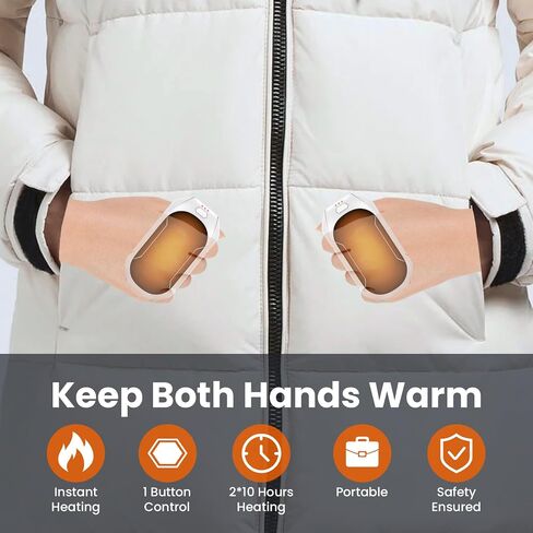 Rechargeable Hand Warmers 2 Pack, Electric Hand Warmer Reusable, 2 in 1 Pocket Portable Hand Warmer Outdoor/Indoor/Hunting/Camping/Working USB Hand Warmers for Men Women Kids in Saudi Arabia