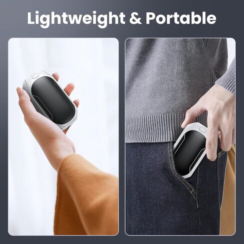 Rechargeable Hand Warmers 2 Pack, Electric Hand Warmer Reusable, 2 in 1 Pocket Portable Hand Warmer Outdoor/Indoor/Hunting/Camping/Working USB Hand Warmers for Men Women Kids in Saudi Arabia