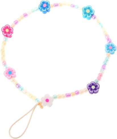 3pcs Beaded Phone Lanyard Wrist Strap Fruit Star Pearl Rainbow Color Beaded Phone Charm for Girls in Saudi Arabia