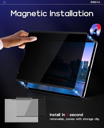 ZOEGAA Screen Protector for iPad Pro 12.9, Magnetic Removable Anti-Blue Light Filter, Compatible with 2022, 2021, 2020, 2018 Models in Saudi Arabia