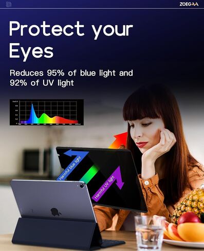 ZOEGAA Screen Protector for iPad Pro 12.9, Magnetic Removable Anti-Blue Light Filter, Compatible with 2022, 2021, 2020, 2018 Models in Saudi Arabia