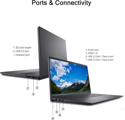 لاب توب ديل انسبايرون 15 3520 15.6 بوصة فل اتش دي، معالج انتل كور i7-1255U، ذاكرة الوصول العشوائي 32 جيجا، 1 تيرابايت اس اس دي، قارئ بطاقة اس دي، واي فاي، بلوتوث، كاميرا ويب، ويندوز 11 هوم، ملحقات ألباكاتيك، أسود كربون in Saudi Arabia