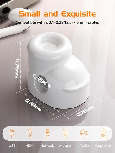 6 Pack Magnetic Cable Clips, Smooth Adjustable Cell Phone Cord Holder with Shoe-Shaped, String Light Clips for Home, Office, Wall, Nightstand, Birthday Banner, Colorful Lights-White in Kuwait