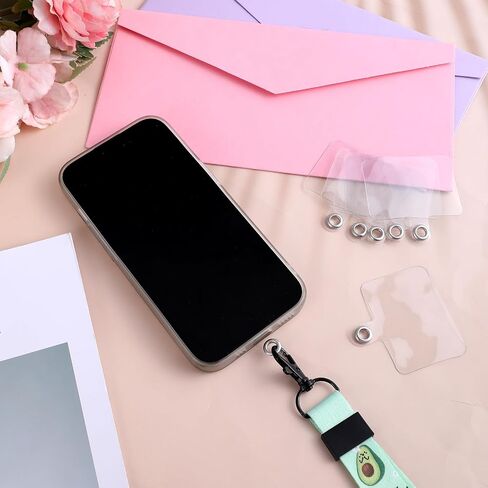 50 Pcs Universal Phone Tether Patches Phone Lanyard Tab TPU Safety Replacement Patches Transparent Cell Phones Case Safety Lanyard with Metal Ring Non Adhesive Cellphone Patches in Saudi Arabia