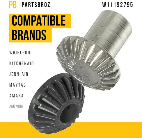 مجموعة التروس المشطوفة PartsBroz W11192795 - متوافقة مع خلاطات كيتشن إيد ويرلبول - تحل محل AP6286924 WP9703337 9703337 9703338 WP9703338 4161404 4169868 4582676 PS12348886 W11044501 W11175144 in Kuwait