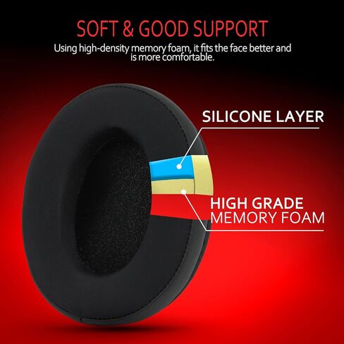 أغطية سماعات الرأس Krone Kalpasmos HyperX، استبدال سماعة الرأس HyperX، وسادات الأذن البديلة HyperX Cloud 2، وسائد الأذن لـ HyperX Cloud ALPHA/1/2/WIRELESS/ALPHA/ALPHA S/CORE/Stinger/Flight/Mix in Kuwait