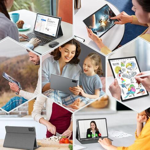 Android Tablet 10 inch, 2 in 1 Android 12 Tablet with 16GB + 128GB,1TB Expand, Octa-Core, Sim Card Slot, 5G WiFi, BT5.0, 8000mAh, 4G Cellular Tablet with Keyboard, Mouse, Case, Stylus(Black) in Saudi Arabia