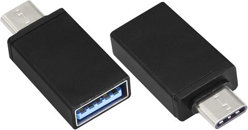 Type C to USB 2.0 Adapter Aluminum Type C Male to USB A 2.0 Female Converter, On The Go (OTG) for Smartphone, Laptops,Mouse Keyboards, More USB and Type-C Devices(2 Pack-Black) in Saudi Arabia
