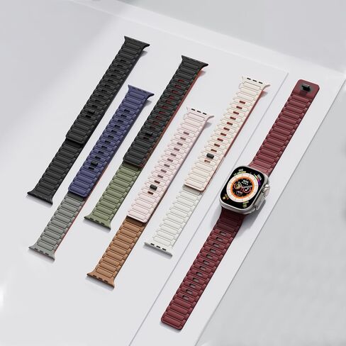 Magnetic Sport Band for Apple Watch Ultra/2 Band 49mm 45mm 46mm 44mm 42mm 41mm 40mm 38mm for Apple Watch Bands for Men/Women,Silicone Link Loop Wristbands Strap iWatch Series 10 9 8 7 6 5 4 3 se 2nd in Kuwait
