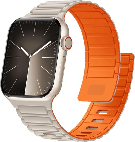 Magnetic Sport Band for Apple Watch Ultra/2 Band 49mm 45mm 46mm 44mm 42mm 41mm 40mm 38mm for Apple Watch Bands for Men/Women,Silicone Link Loop Wristbands Strap iWatch Series 10 9 8 7 6 5 4 3 se 2nd in Kuwait