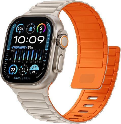Magnetic Sport Band for Apple Watch Ultra/2 Band 49mm 45mm 46mm 44mm 42mm 41mm 40mm 38mm for Apple Watch Bands for Men/Women,Silicone Link Loop Wristbands Strap iWatch Series 10 9 8 7 6 5 4 3 se 2nd in Kuwait
